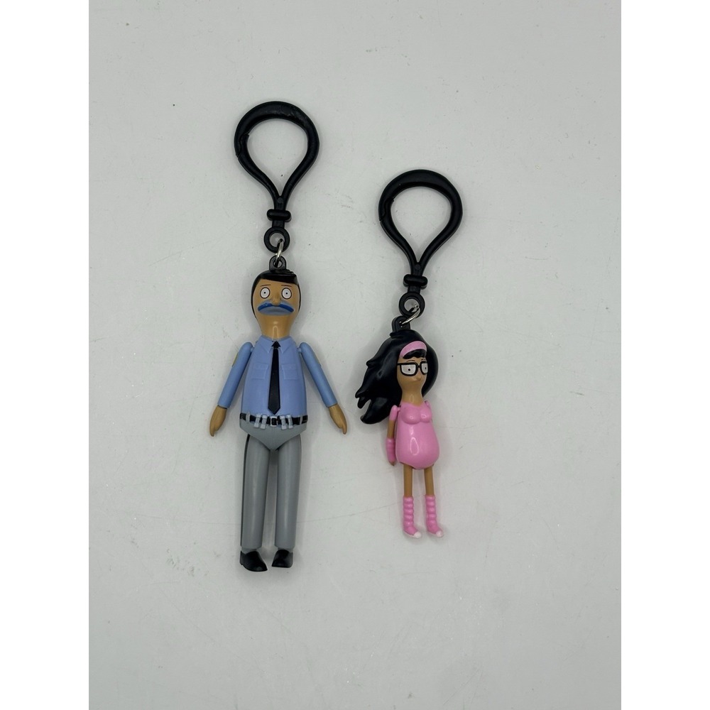 Bob's Burgers Tina & Bob Belcher Keychain 2018 Articulated Dangler Clip Chibi